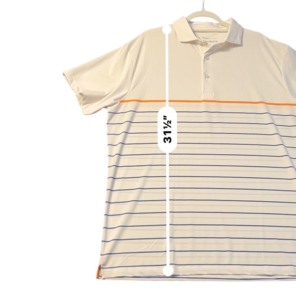 Mizzen+Main Phil Mickelson Mens XL White Striped Golf Polo PMP-S20-11009 - Picture 4 of 13